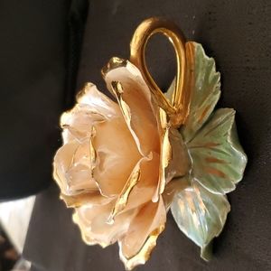 VINTAGE CAPODIMONTE FLOWER DESIGN CANDLE HOLDER